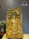 Tượng Thần Tài Ngự Gốc Tùng Gỗ Ngọc Am Cao Cẩ Kỷ 116 Ngang 56 Sâu 26 (cm)