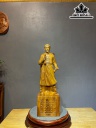 Tượng Trần Quốc Tuấn Gỗ Ngọc Am Cao 80 Ngang 25 Sâu 19 (cm)