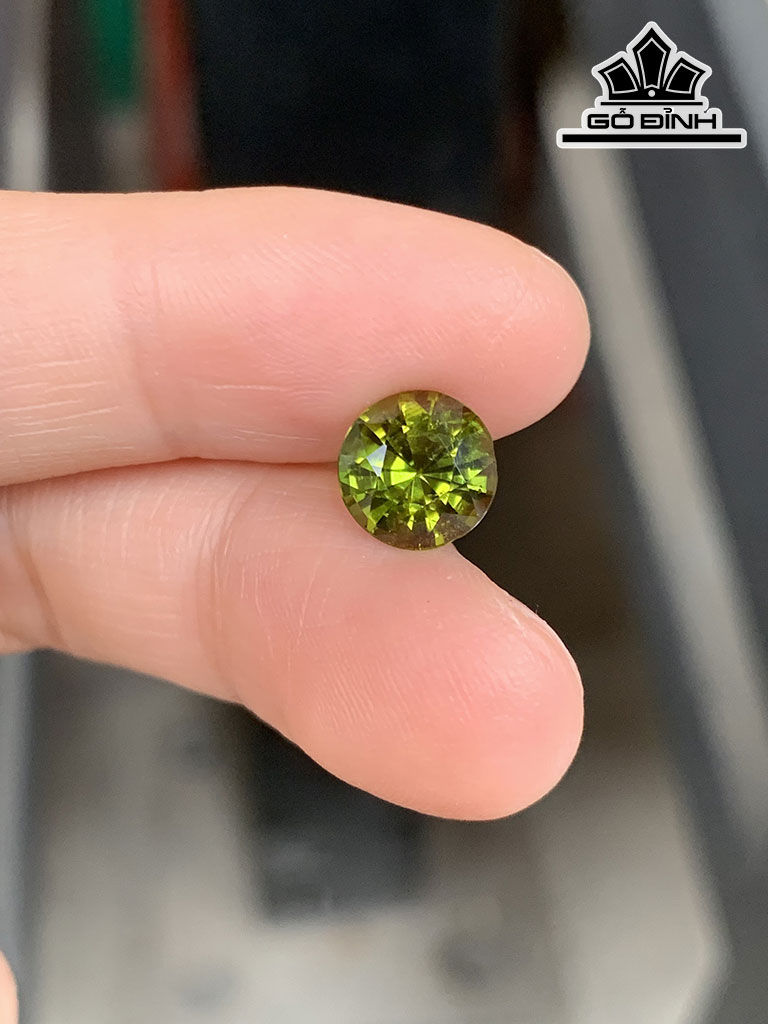 Viên Đá Tourmaline Xanh Đường Kính Hạt 8 (mm) 1,98cts