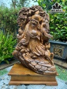 Tượng Ông Thọ Gỗ Bách Xanh Cao 56 Ngang 41 Sâu 24 (cm)