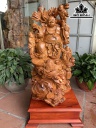 Tượng Phật Di Lặc Tam Phúc Vác Đào Gỗ Hương Cao Cả Kỷ 88 Ngang 37 Sâu 32 (cm)