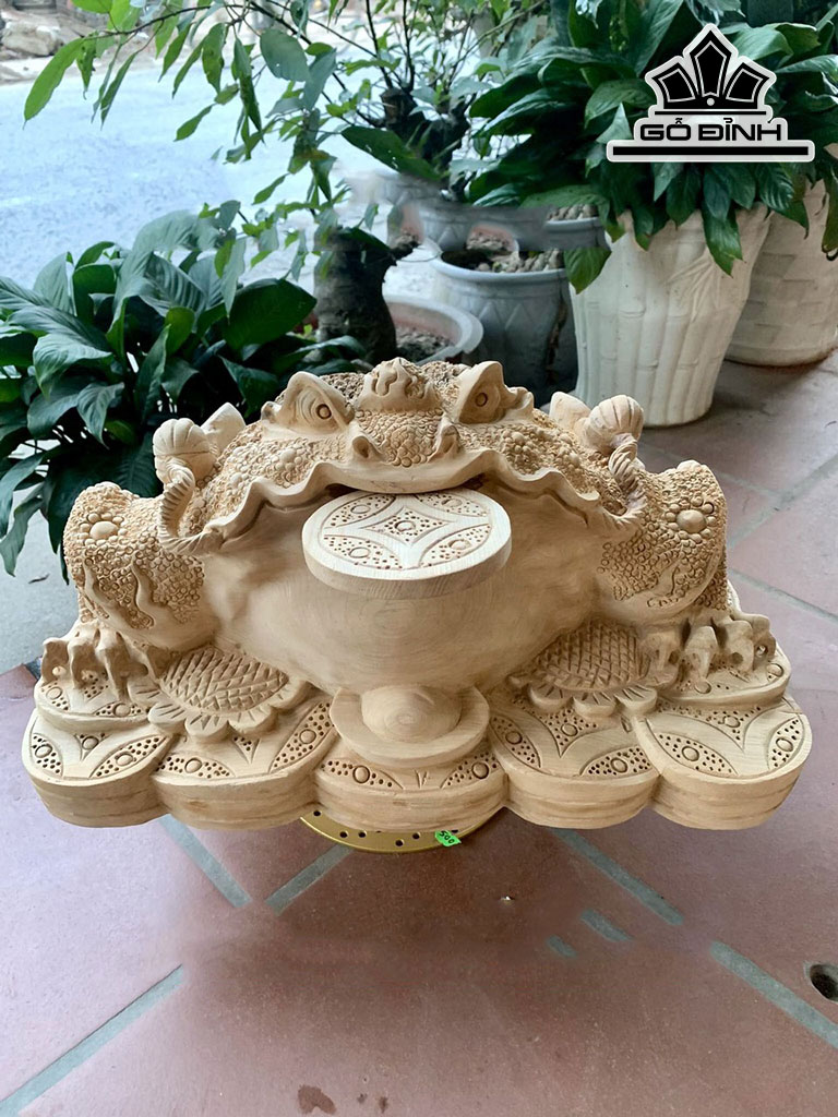 Tượng Thiềm Thừ Gỗ Ngọc Am Cao 28 Ngang 49 Sâu 36 (cm)