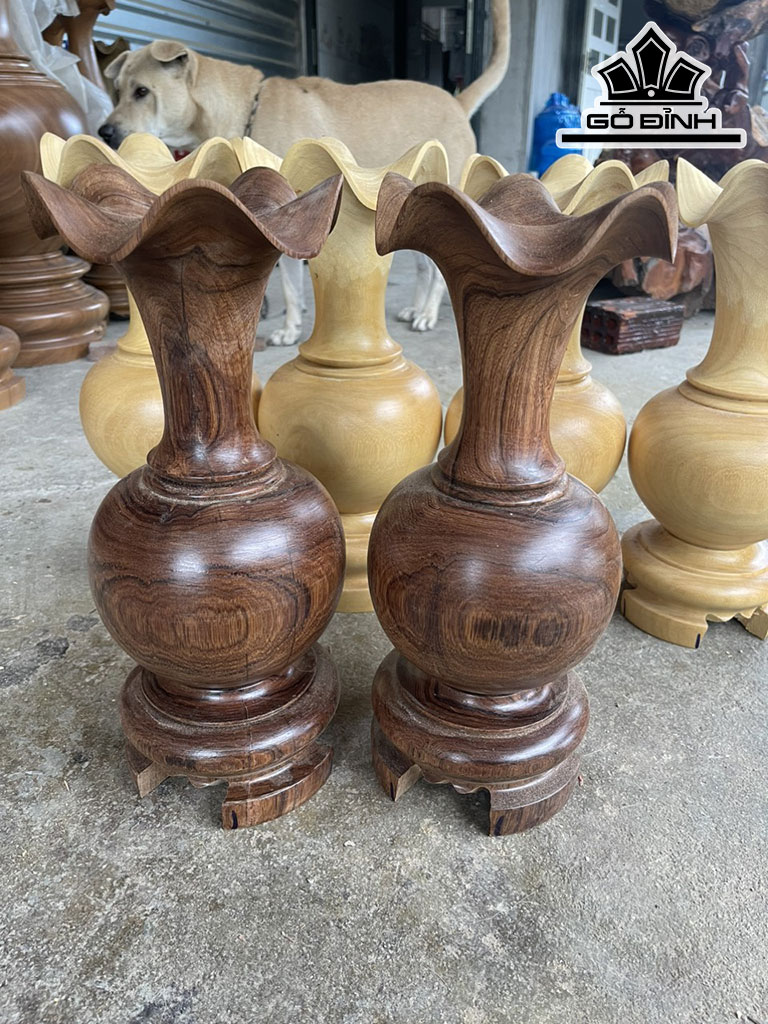 Bình Củ Tỏi Gỗ Ké Cao 40 Đường Kính 15-16 (cm)