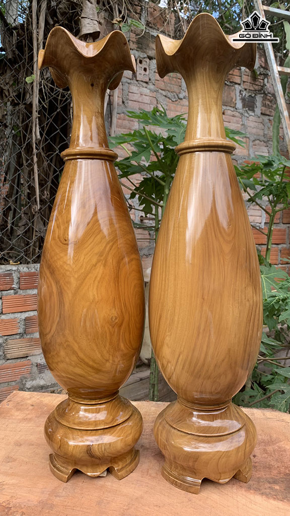 Cặp Tỳ Bà Gỗ Hoàng Đàn Cao 59 Đường Kính 16 (cm)