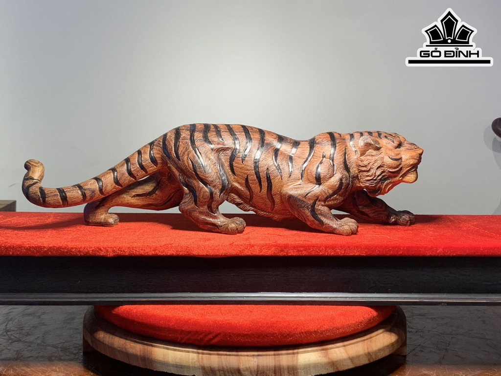 Tượng Hổ Phong Thủy Gỗ Cẩm Cao 11 Ngang 45 Sâu 11 (cm)