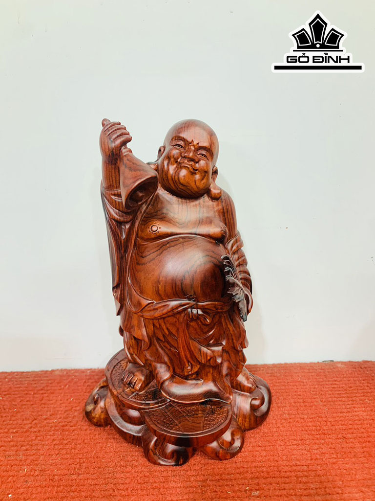 Tượng Phật Di Lặc Gỗ Trắc Cao 22 Ngang 15 Sâu 13 (cm)