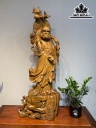 Tượng Đạt Ma Giáo Hóa Gỗ Ngọc Am Cao 106 Ngang 42 Sâu 24 (cm)