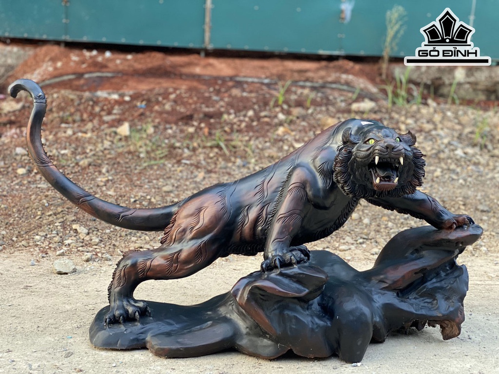 Tượng Mãnh Hổ Gỗ Trắc Cao 46 Ngang 93 Sâu 38 (cm)