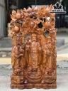 Tượng Phúc Lộc Thọ ( Tam Đa) Gỗ Ngọc Am Cao 85 Ngang 48 Sâu 20 (cm)