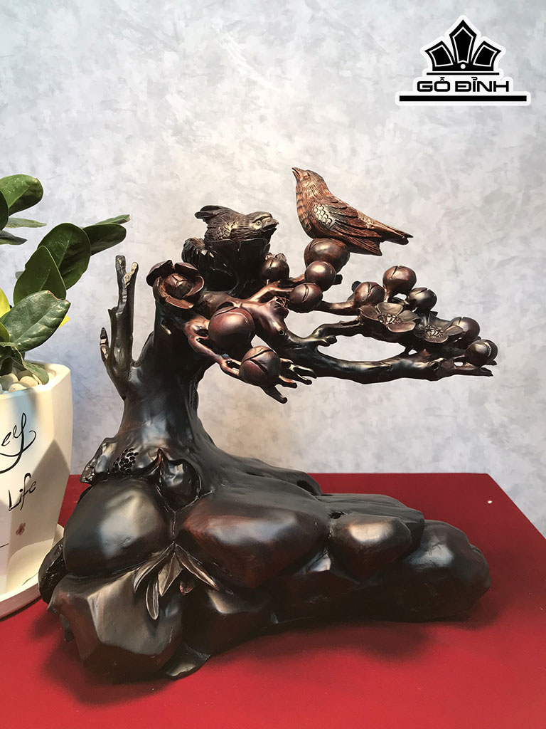 Tổ Ấm Gia Đình Gỗ Trắc Cao 28 Ngang 27 Sâu 20 (cm)