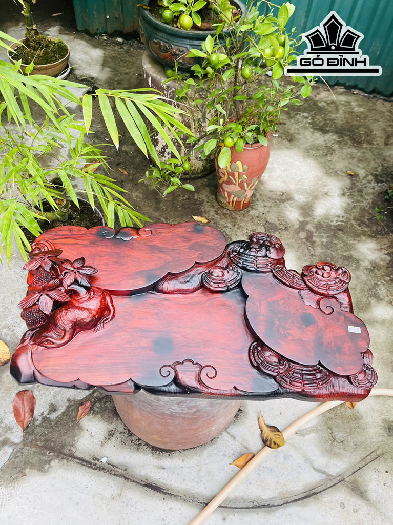 Khay Trà Gỗ Trắc Cao 11 Ngang 64 Sâu 37 (cm)