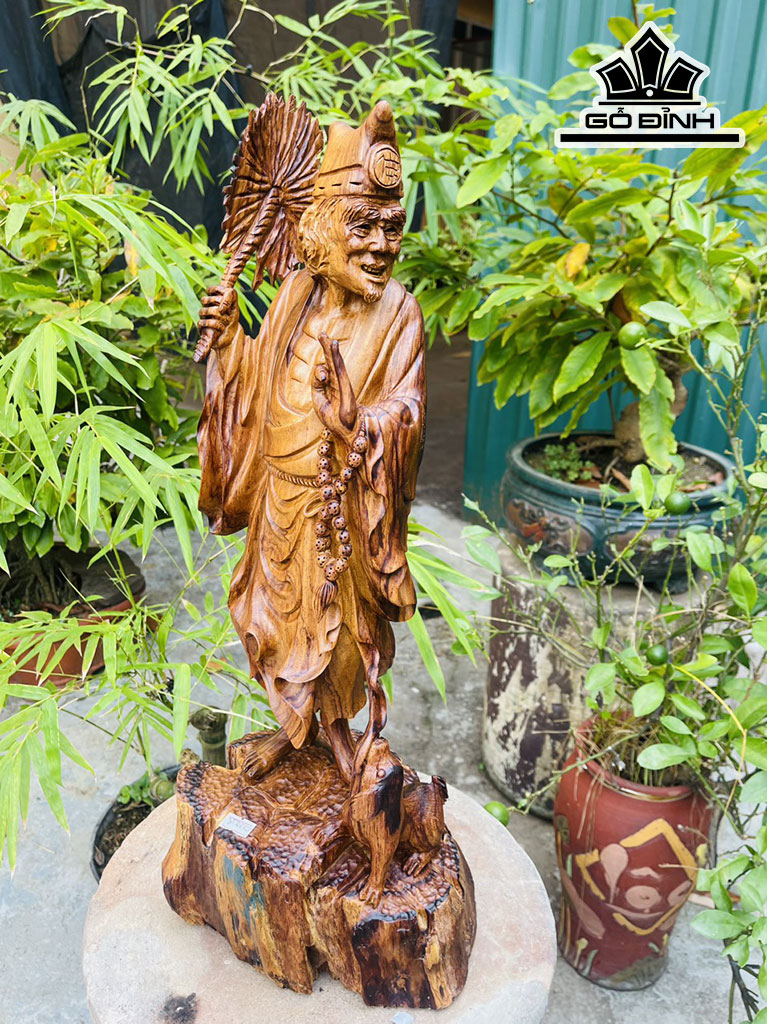 Tượng Tế Công Gỗ Cẩm Cao 55 Ngang 25 Sâu 20 (cm)