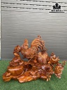 Tượng Gia Đình Gà Gỗ Hương Cao 68 Ngang 88 Sâu 35 (cm)