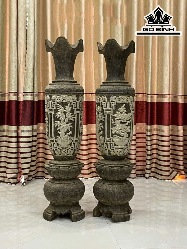 Lục Bình Gỗ Trầm Hương Cao 106 Ngang 24 (cm)