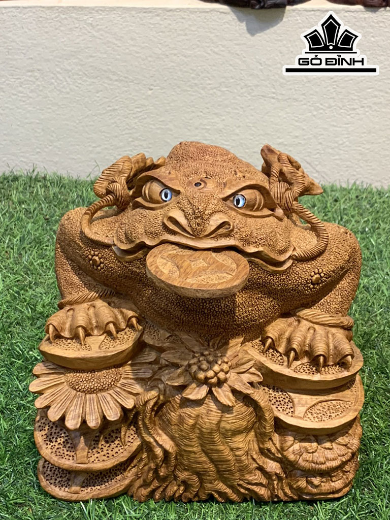Tượng Thiềm Thừ Gỗ Hương Cao 20 Ngang 20 Sâu 20 (cm)