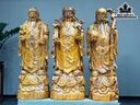 Tượng Phúc Lộc Thọ ( Tam Đa) Gỗ Hương Cao 100 Ngang 36 Sâu 23 (cm)