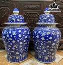 Đôi Chóe Vẽ Bách Hạc Đồ Gốm Tàu Cao 92 Đường Kính Bụng 158 (cm)
