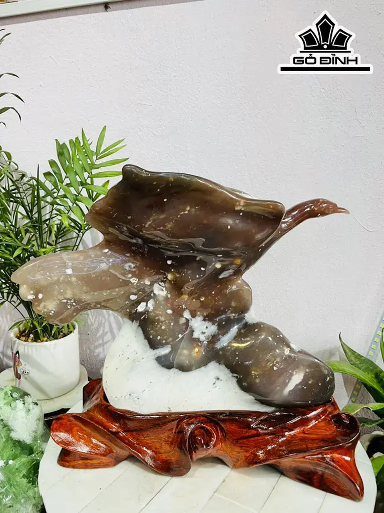 Tác Phẩm Chim Thiên Nga Đá Mã Não Cao 35 Ngang 42 (cm) 8,9kg