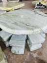 Bộ Bàn 6 Đôn Đá Serpentine Cao 68 Đường Kính Bàn 130 (cm)