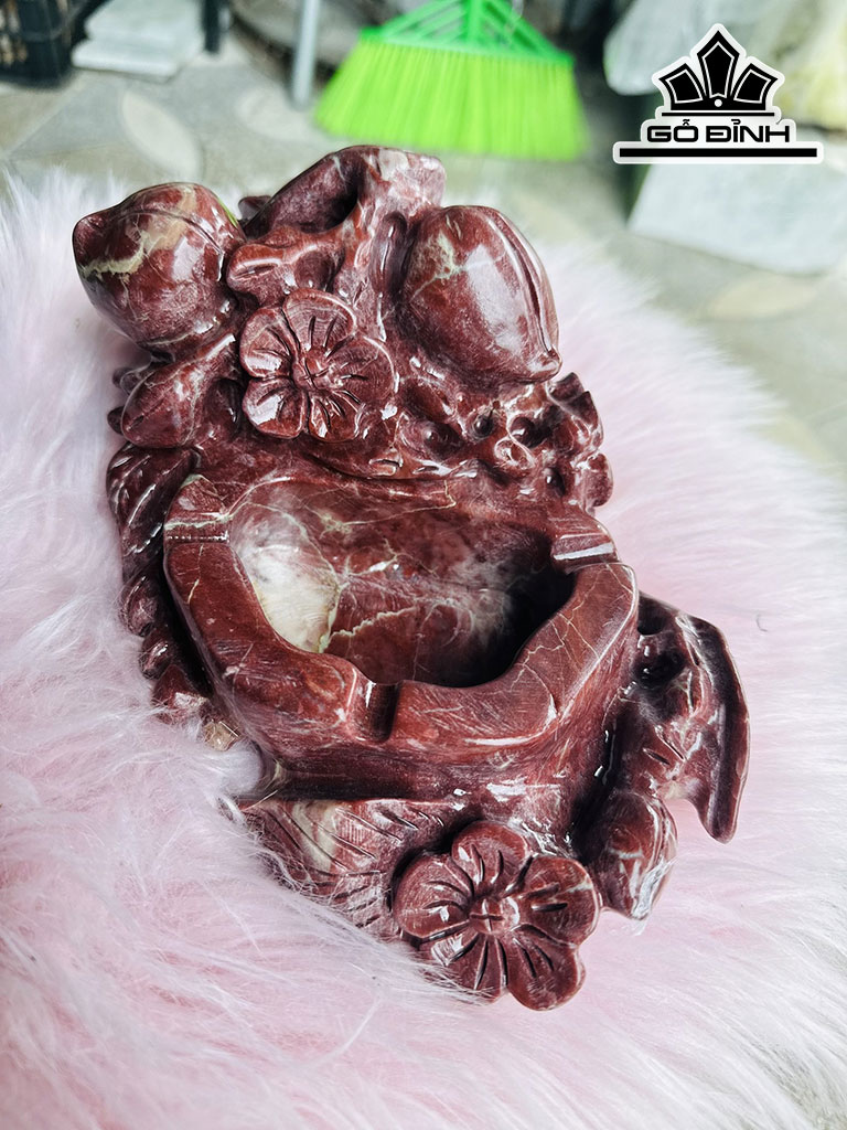 Gạt Tàn Đục Đá Vân Đa Sắc