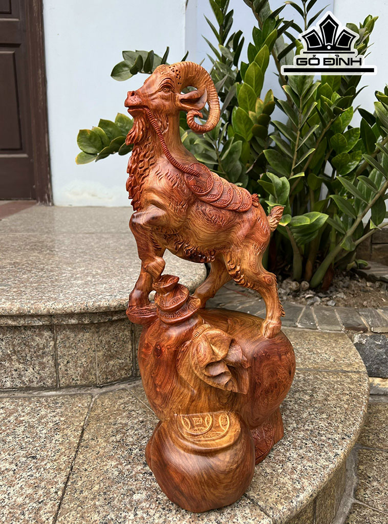 Tượng Nhất Dương Gỗ Hương Cao 48 Ngang 23 Sâu 23 (cm)