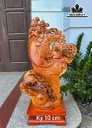 Tượng Tiểu Đồng Cưỡi Cá Chép Gỗ Hương Cao 81 Ngang 46 Sâu 20 (cm)