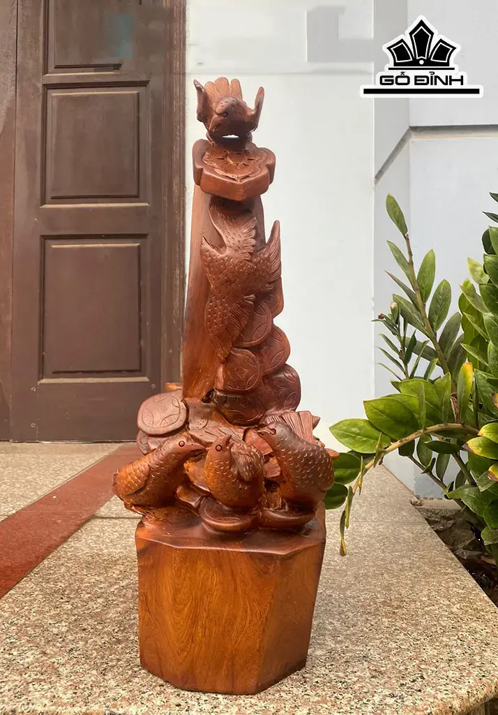 Cầu Chim Như Ý Gỗ Hương Cao 64 Ngang 26 Sâu 23 (cm)