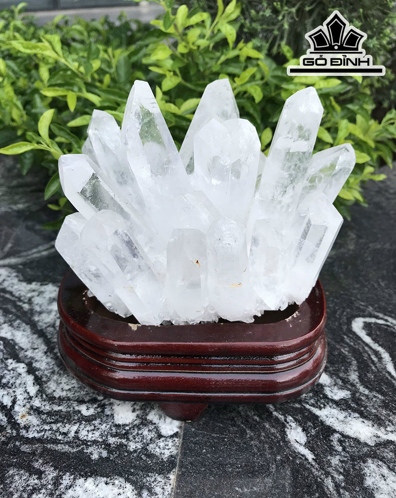Tinh Thể Đá Thạch Anh Trắng Cao 18 Ngang 16 Sâu 12 (cm) 1,5kg