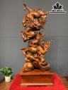 Tượng Nhất Long Vờn Ngọc Gỗ Hương Cao 120 Ngang 45 Sâu 35 (cm)