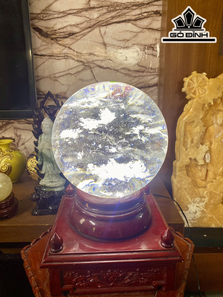 Bi Cầu Thủy Tinh Trắng Đường Kính Hạt 21 (cm) 11,36kg