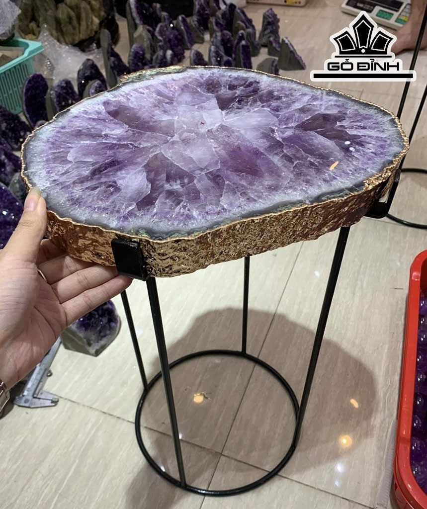 Mặt Bàn Đá Thạch Anh Tím Cao 45 Ngang 35,5 Sâu 3,5 (cm) 5.414kg