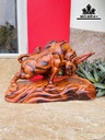 Tượng Bò Tót Gỗ Cẩm Cao 28 Ngang 42 Sâu 20 (cm)