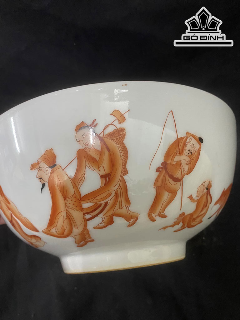 Tác Phẩm Bát Vẽ Tay Gốm Tàu Đường Kính 22 (cm)