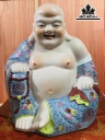 Tượng Di Lặc Men Gấm Gốm Tàu Cao 32 Ngang 29 (cm)