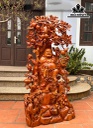 Tượng Phật Di Lặc Ngũ Phúc Thọ Đào Gỗ Hương Cao 130 Ngang 60 Sâu 40 (cm)