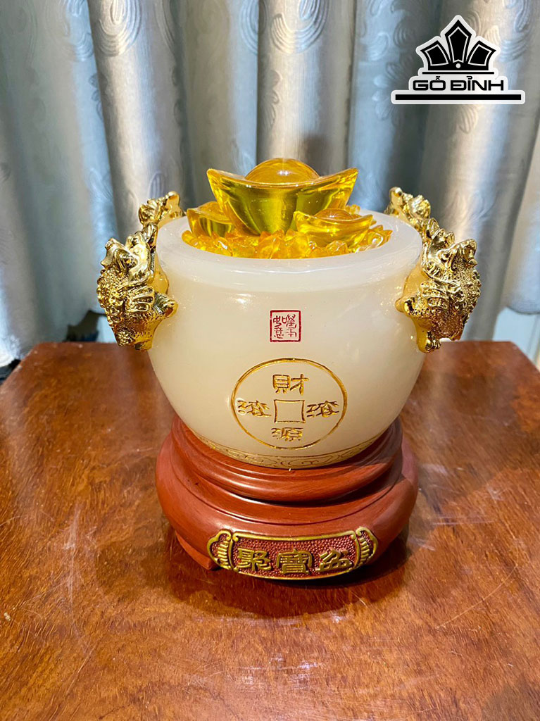 Bát Tụ Bảo Đá Onyx Cao 15 Ngang 10 (cm)
