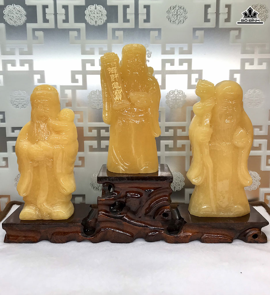 Bộ Tam Đa Phúc Lộc Thọ Đá Ngọc Hoàng Long