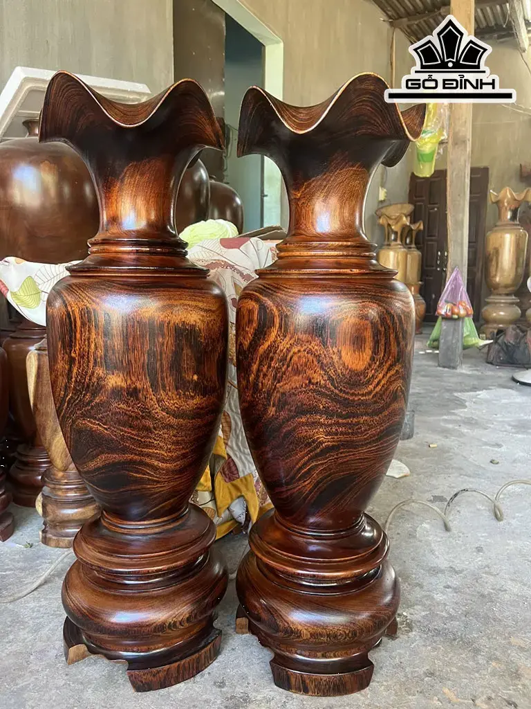 Lục Bình Gỗ Ké Đá Cao 80 Đường Kính 25 (Cm)