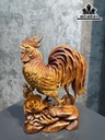 Tượng Nhất Kê Gỗ Hương Cao 43 Ngang 28 Sâu 13 (cm)