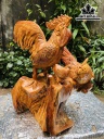 Tượng Gia Đình Gà Gỗ Hương Cao 47 Ngang 41 Sâu 34 (cm)