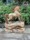 Tượng Ngựa Phong Thủy (Nhất Mã Thong Dong) Gỗ Ngọc Am Cao 60 Ngang 46 Sâu 24 (cm)