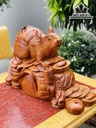 Tượng Chuột Phong Thủy Gỗ Hương Cao 32 Ngang 52 Sâu 20 (cm)