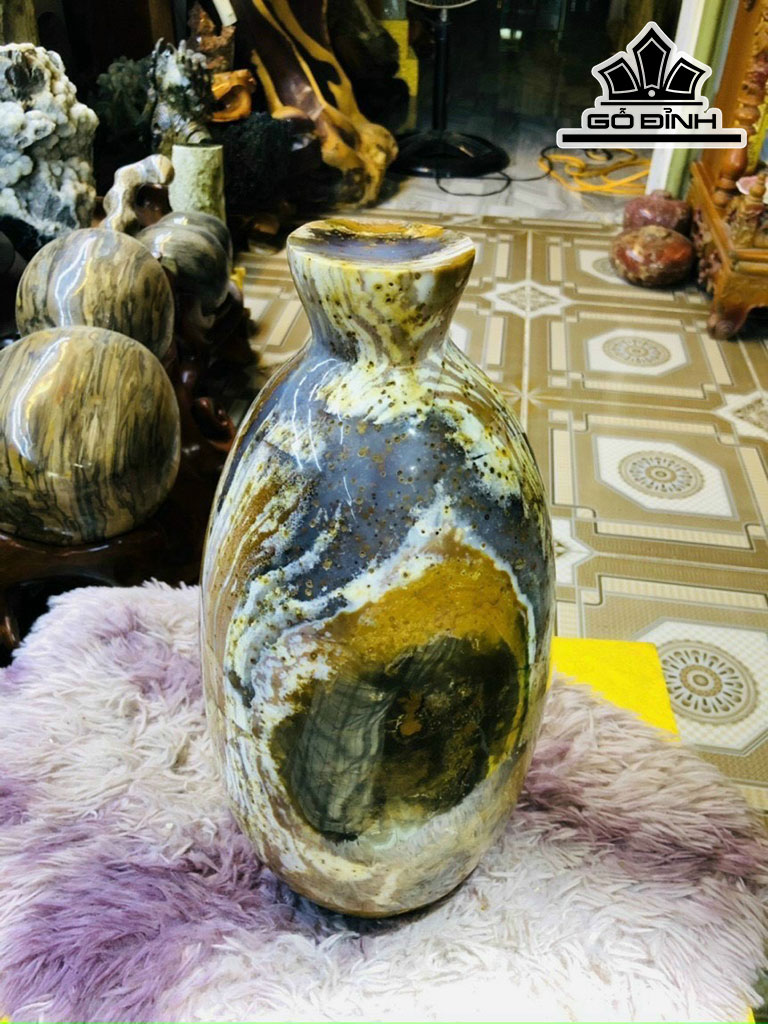 Tác Phẩm Bình Phú Quý Đá Mã Não Cao 40 Đường Kính 18 (cm) 15,5kg