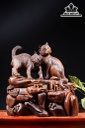 Tượng Song Mão Gỗ Trắc Cao 45 Ngang 45 Sâu 22 (cm)