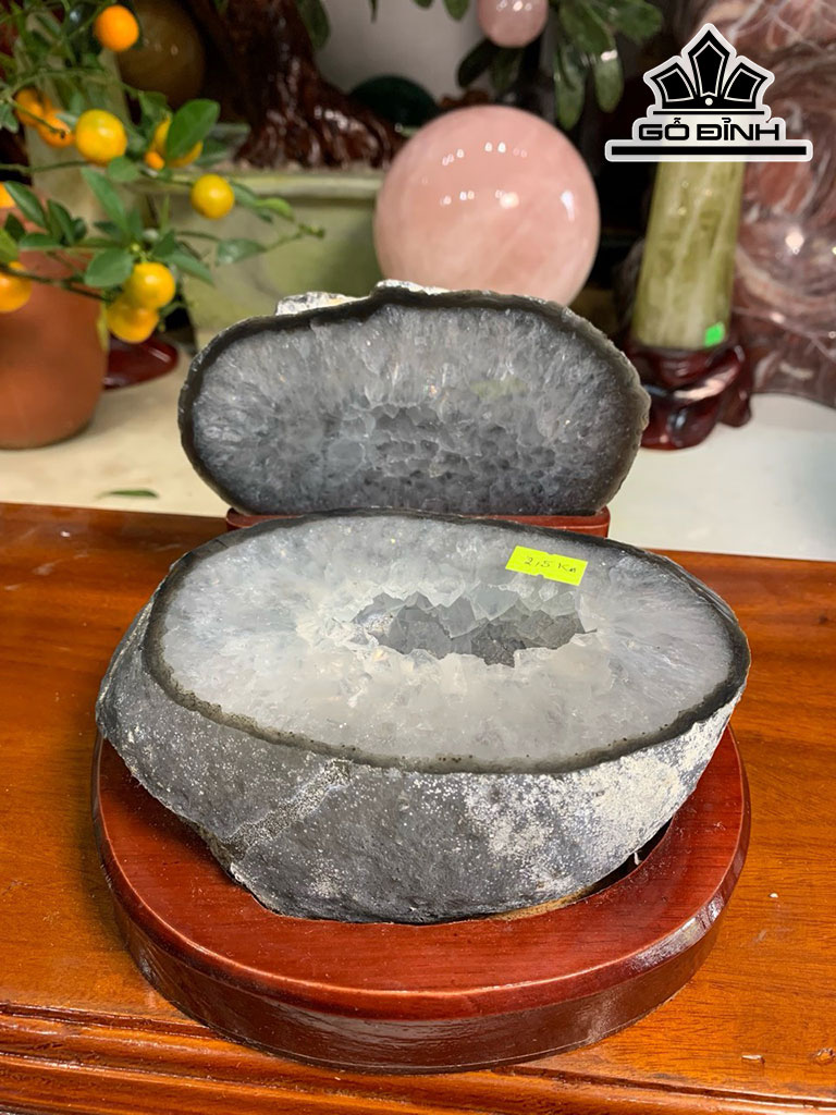Bát Tụ Bảo Đá Mã Não Cao 13 Ngang 19 Sâu 18 (cm) 2,5kg