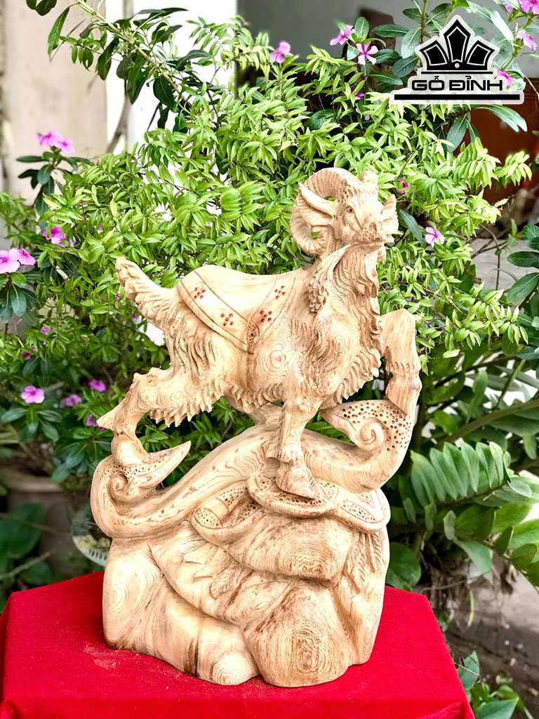 Tượng Nhất Dương Gỗ Ngọc Am Cao 50 Ngang 30 Sâu 17 (cm)