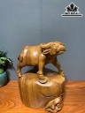 Tượng Trâu Gỗ Ngọc Am Cao 34 Ngang 26 Sâu 18 (cm)