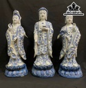 Bộ Tam Thế Phật Men Xanh Tràm Gốm Tàu Cao 60 (cm)