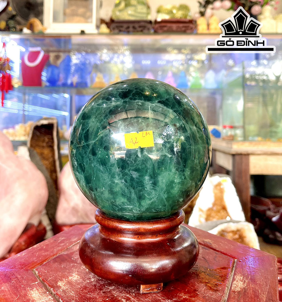 Bi Cầu Đá Flourite Đường Kính Hạt 14 (cm) 4,2kg
