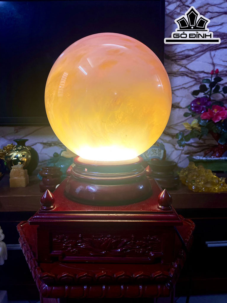 Bi Cầu Thủy Tinh Vàng Đường Kính Hạt 20 (cm) 14,2kg